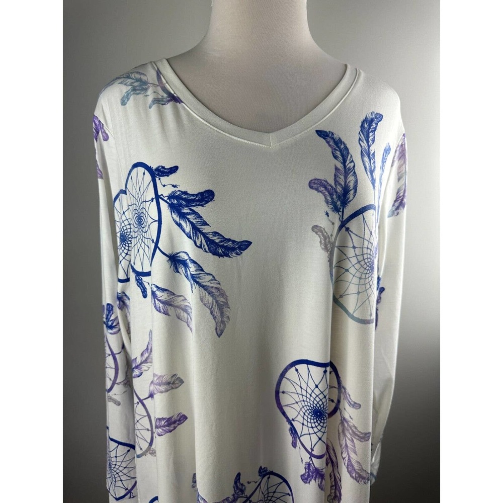 🦄 Lularoe Emily Dress Dream Catcher Stretch Long Sleeve V-neck Plus Size 3XL - Picture 6 of 9